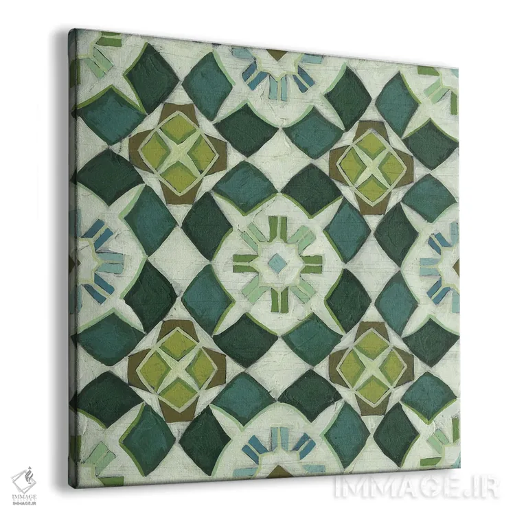 تابلو انتزاعی کاشی میدان نخل ۲ اثر جون اریکا وس - نمای پرسپکتیو محصول