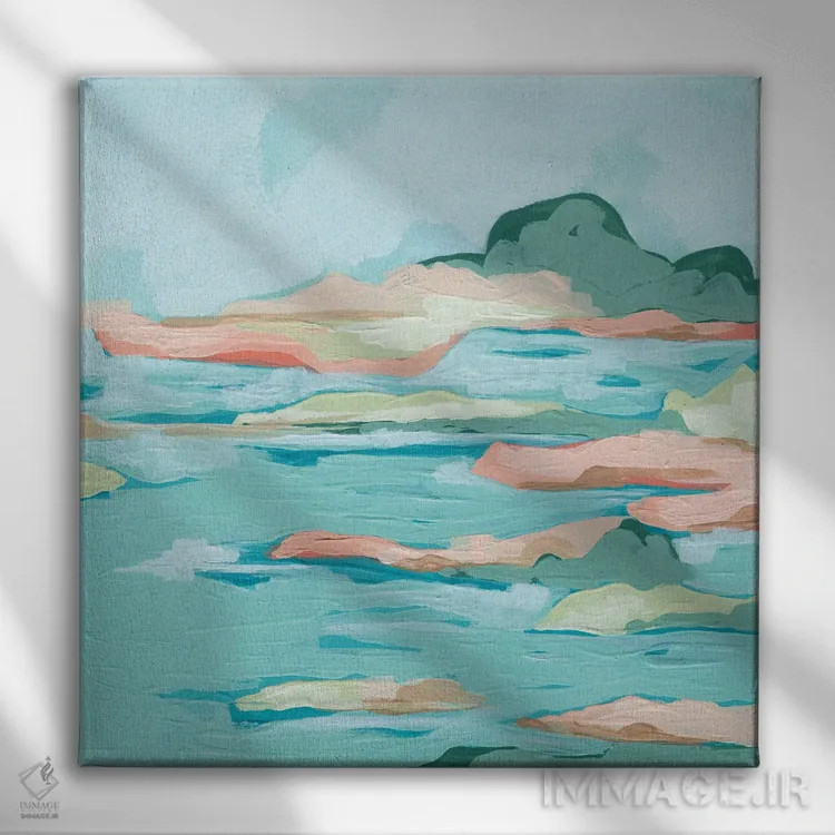 تابلو انتزاعی ساحل کف دریا ۲ اثر جون اریکا وس - نمای روبهرو روی دیوار