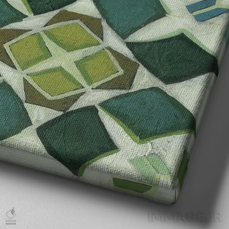 تابلو انتزاعی کاشی میدان نخل ۲ اثر جون اریکا وس - نمای نزدیک بافت بوم