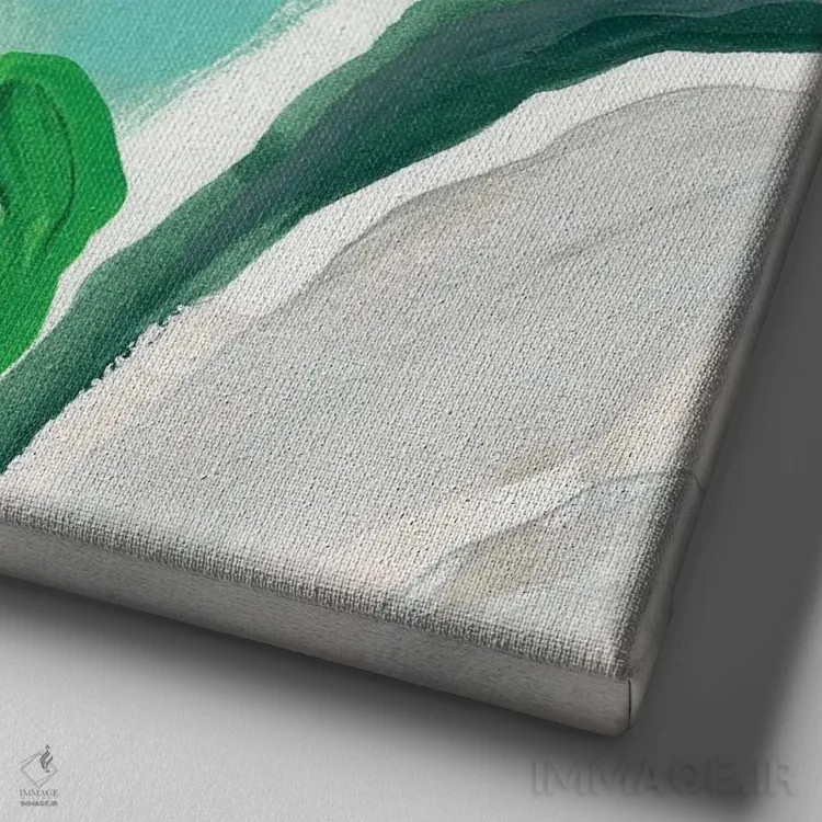 تابلو انتزاعی گیاهان آغازین ۱ اثر جون اریکا وس - نمای نزدیک بافت بوم