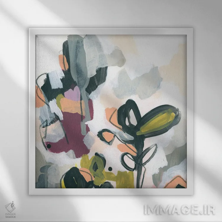 تابلو مینیمال استخراج از باغ ۵ اثر جون اریکا وس - نمای قابدار سفید