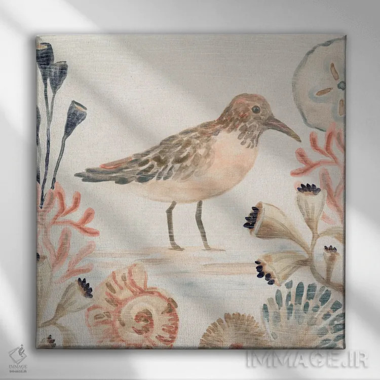 تابلو مینیمال صدف نوازان ۳ اثر جون اریکا وس - نمای روبهرو روی دیوار