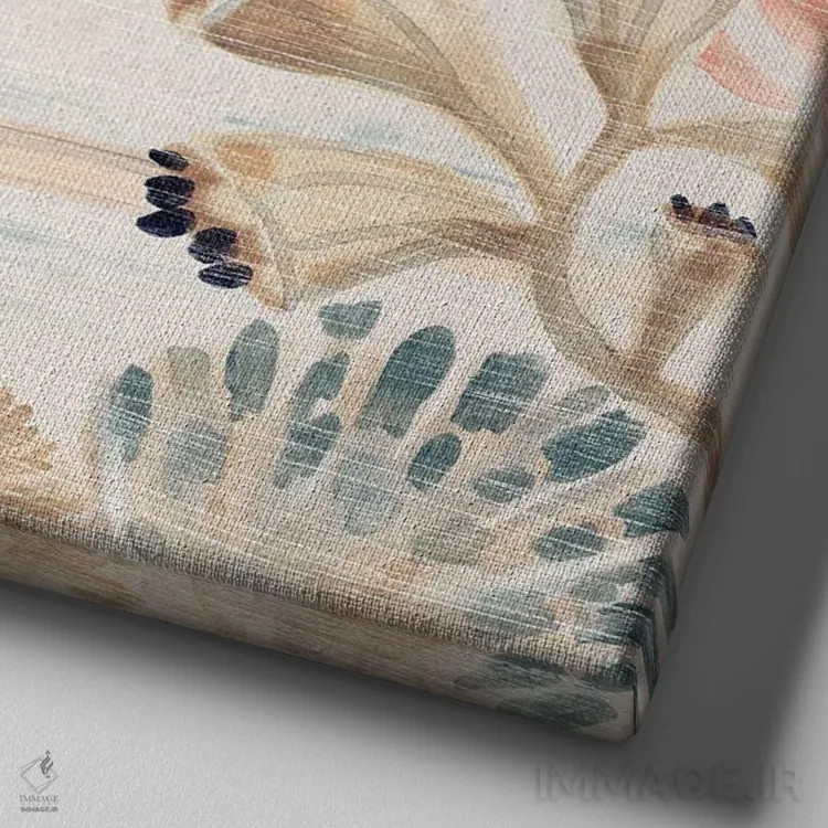 تابلو مینیمال صدف نوازان ۳ اثر جون اریکا وس - نمای نزدیک بافت بوم