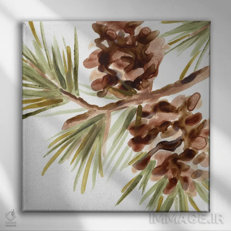 تابلو مینیمال میوه کاج ساده ۴ اثر جون اریکا وس - نمای روبهرو روی دیوار