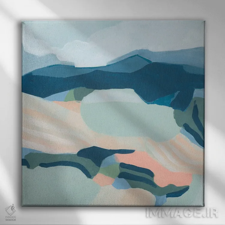 تابلو مینیمال مزارع شربت یخی ۱ اثر جون اریکا وس - نمای روبهرو روی دیوار