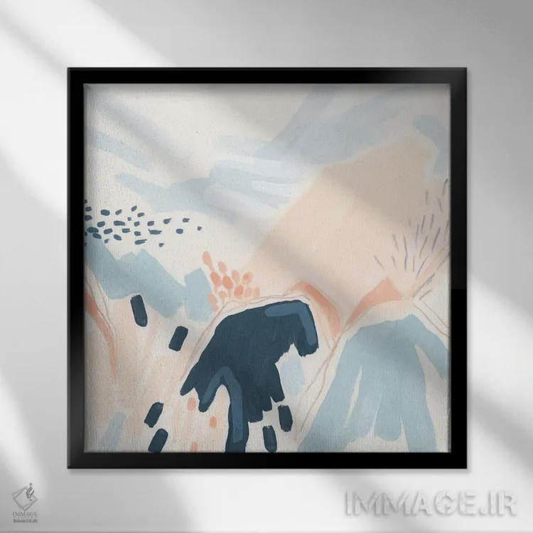 تابلو انتزاعی مزارع انتزاعی ۱ اثر جون اریکا وس - نمای قابدار مشکی