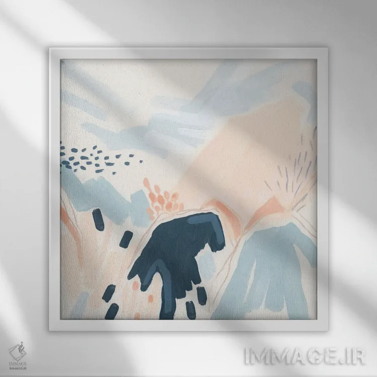 تابلو انتزاعی مزارع انتزاعی ۱ اثر جون اریکا وس - نمای قابدار سفید