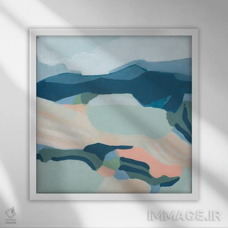 تابلو مینیمال مزارع شربت یخی ۱ اثر جون اریکا وس - نمای قابدار سفید