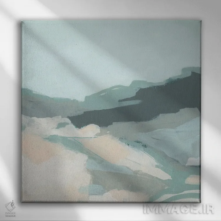 تابلو انتزاعی پاستل فضای باز ۱ اثر جون اریکا وس - نمای روبهرو روی دیوار