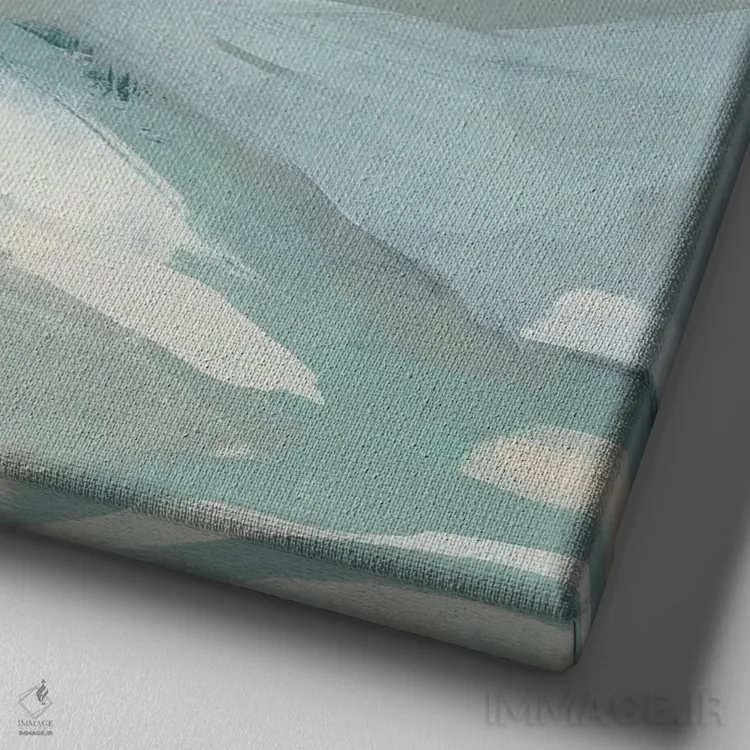 تابلو انتزاعی پاستل فضای باز ۱ اثر جون اریکا وس - نمای نزدیک بافت بوم