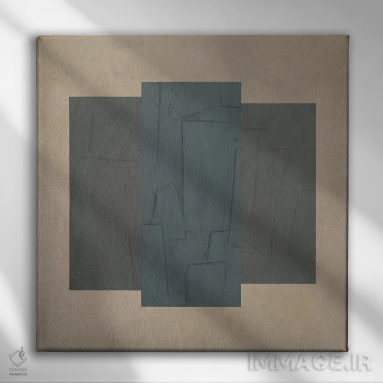 تابلو انتزاعی سنگ لوح نرم ۱ اثر جون اریکا وس - نمای روبهرو روی دیوار