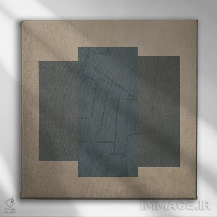 تابلو انتزاعی سنگ لوح نرم ۲ اثر جون اریکا وس - نمای روبهرو روی دیوار