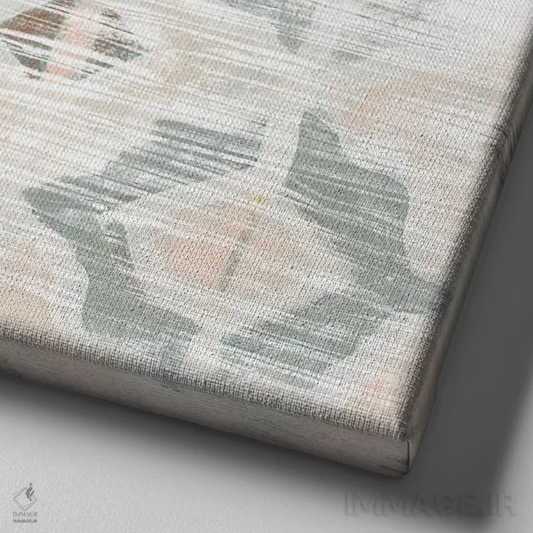 تابلو انتزاعی کاشی گونه سرخ وینتیج ۱ اثر جون اریکا وس - نمای نزدیک بافت بوم