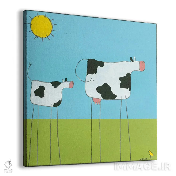 تابلو دکوراتیو گاو یکم اثر جون اریکا وس - نمای پرسپکتیو محصول