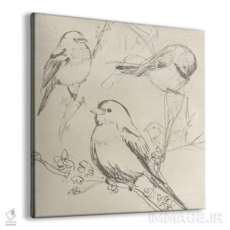 تابلو مدرن طرح پرنده آوازخوان قدیمی دوم اثر جون اریکا وس - نمای پرسپکتیو محصول