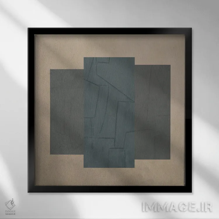 تابلو انتزاعی سنگ لوح نرم ۲ اثر جون اریکا وس - نمای قابدار مشکی