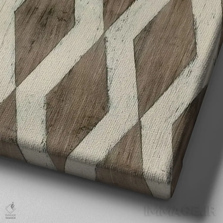 تابلو انتزاعی هندسه چوب شناور هشتم اثر جون اریکا وس - نمای نزدیک بافت بوم