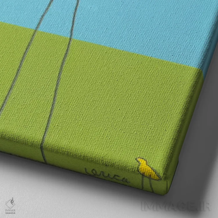 تابلو دکوراتیو گاو یکم اثر جون اریکا وس - نمای نزدیک بافت بوم