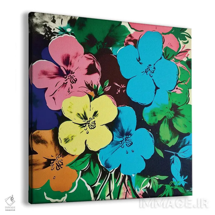 تابلو دکوراتیو گل های الهام گرفته از اندی وارهول اثر جسیکا استمپل - نمای پرسپکتیو محصول