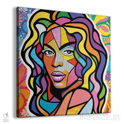 تابلو دکوراتیو شیشه رنگی بیانسه اثر جسیکا استمپل - نمای پرسپکتیو محصول