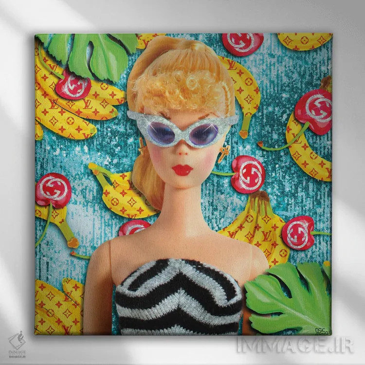 تابلو دکوراتیو باربی موزی ها اثر جسیکا استمپل - نمای روبهرو روی دیوار