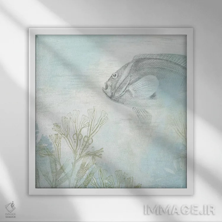 تابلو دکوراتیو فرسکوی ساحلی دوم اثر جون اریکا وس - نمای قابدار سفید