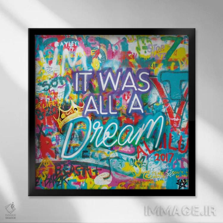 تابلو دکوراتیو مربع رویایی اثر جسیکا استمپل - نمای قابدار مشکی