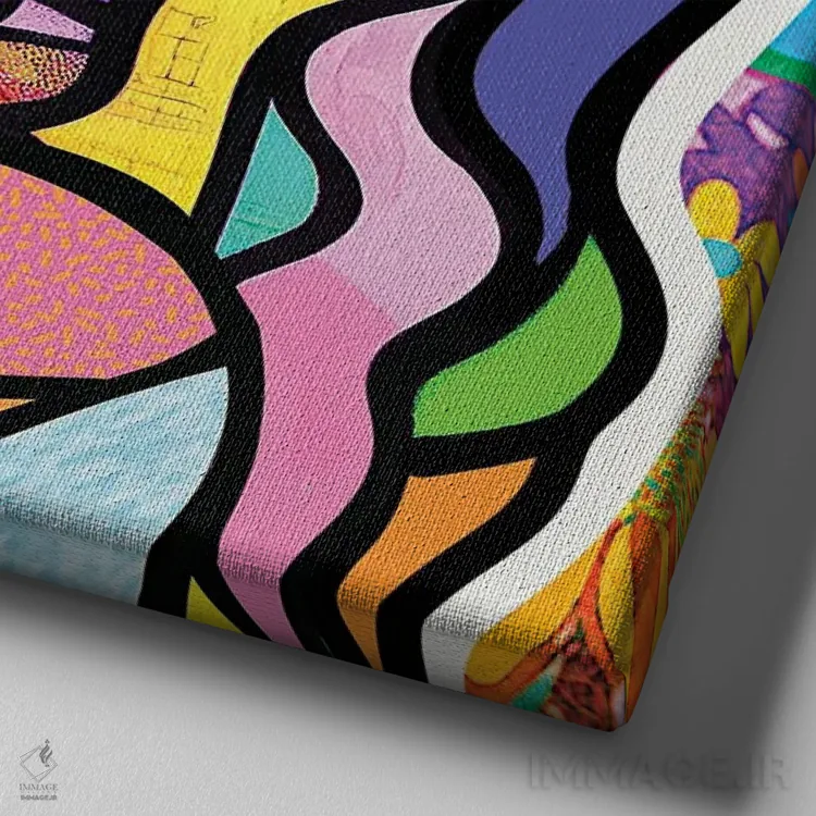 تابلو دکوراتیو شیشه رنگی بیانسه اثر جسیکا استمپل - نمای نزدیک بافت بوم