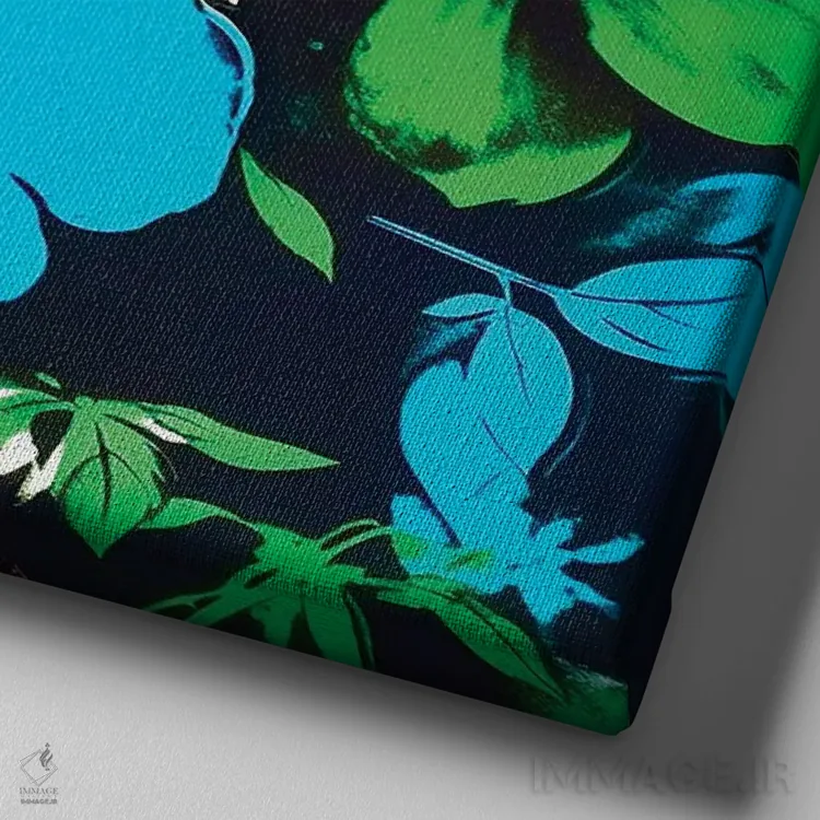 تابلو دکوراتیو گل های الهام گرفته از اندی وارهول اثر جسیکا استمپل - نمای نزدیک بافت بوم