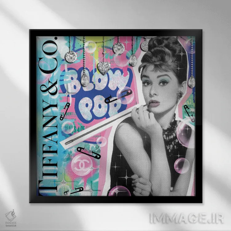 تابلو دکوراتیو تیفانی اثر جسیکا استمپل - نمای قابدار مشکی