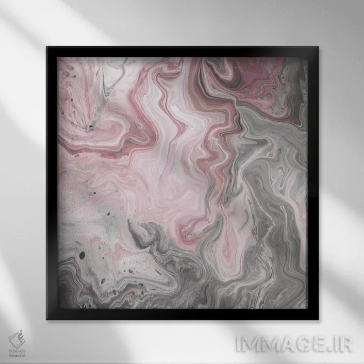 تابلو انتزاعی مواد معدنی گونه رو یکم اثر جارمن فاگالد - نمای قابدار مشکی