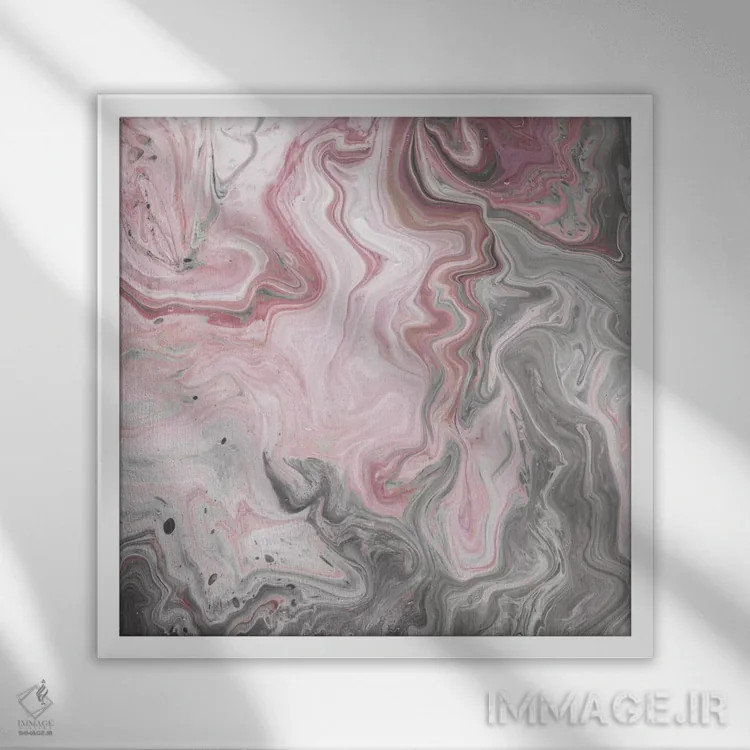 تابلو انتزاعی مواد معدنی گونه رو یکم اثر جارمن فاگالد - نمای قابدار سفید