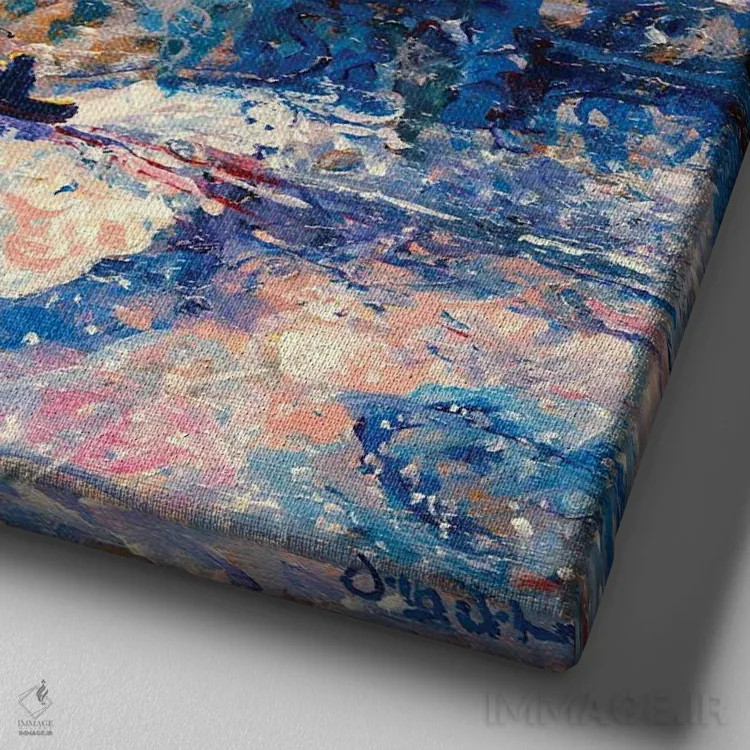 تابلو دکوراتیو پناهگاه کوهستانی اثر جف جانسون - نمای نزدیک بافت بوم