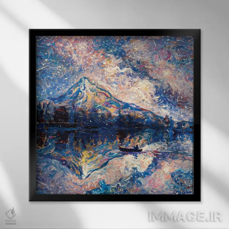 تابلو دکوراتیو پناهگاه کوهستانی اثر جف جانسون - نمای قابدار مشکی