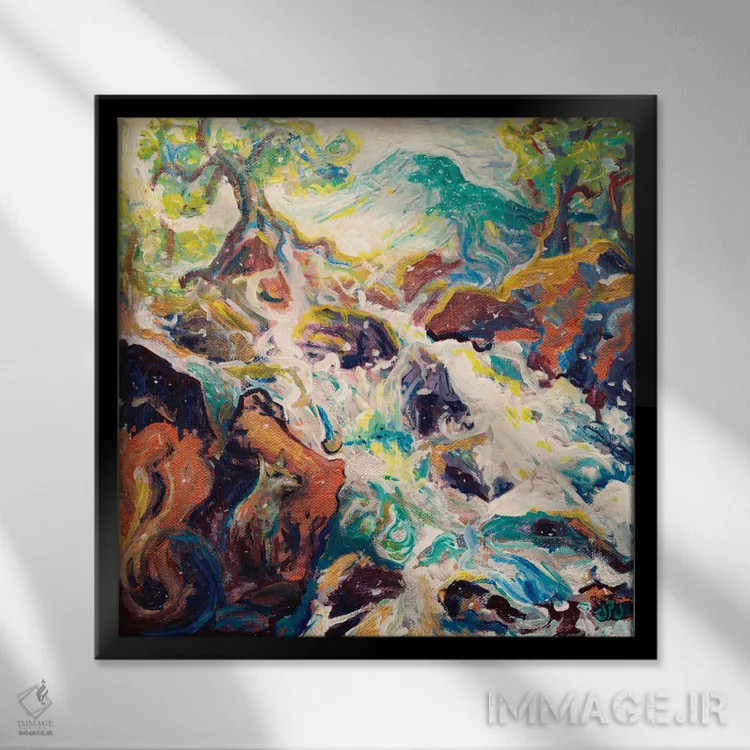 تابلو دکوراتیو درخت زندگی اثر جف جانسون - نمای قابدار مشکی