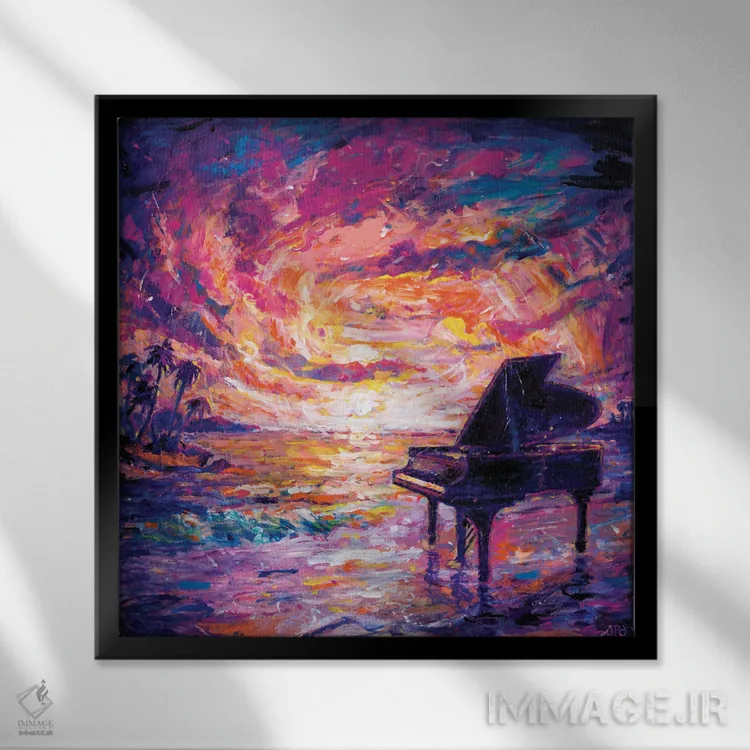 تابلو دکوراتیو بهشت شماره ۱ اثر جف جانسون - نمای قابدار مشکی