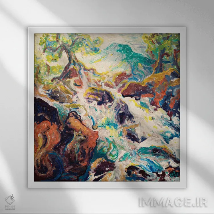 تابلو دکوراتیو درخت زندگی اثر جف جانسون - نمای قابدار سفید