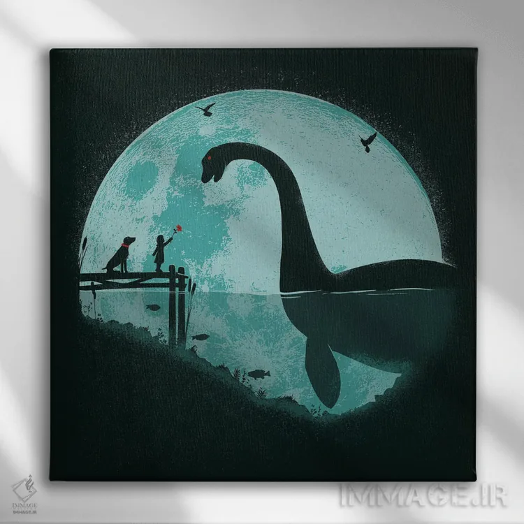 تابلو دکوراتیو برخورد با مهتاب آبی اثر جی فلک - نمای روبهرو روی دیوار