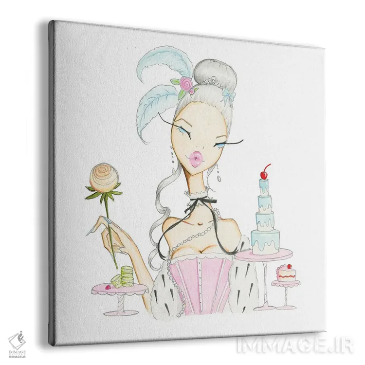 تابلو دکوراتیو بگذار کیک بخورند اثر جوزفینا فرناندز - نمای پرسپکتیو محصول