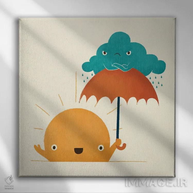 تابلو مدرن آرام باش اثر جی فلک - نمای روبهرو روی دیوار