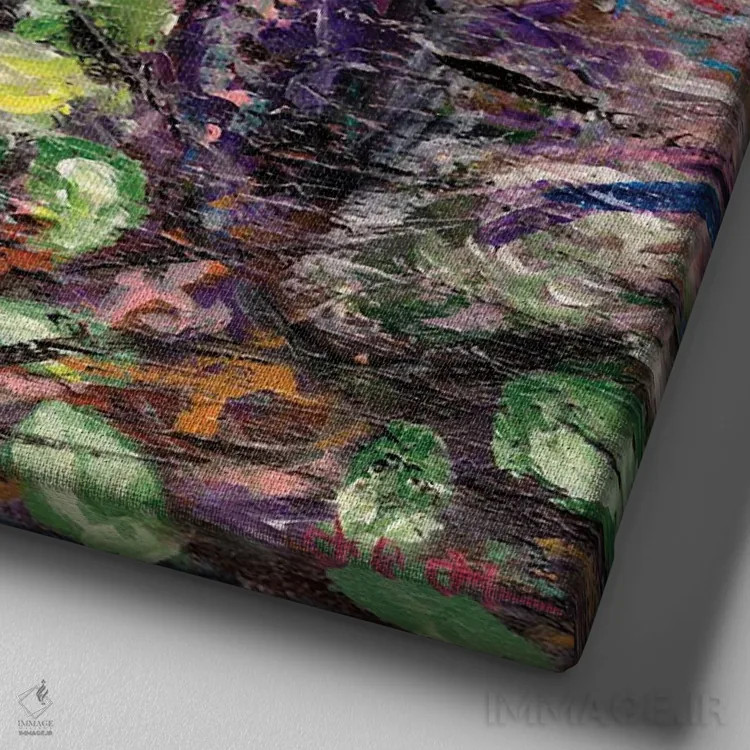 تابلو دکوراتیو فرش پادشاهان اثر جف جانسون - نمای نزدیک بافت بوم