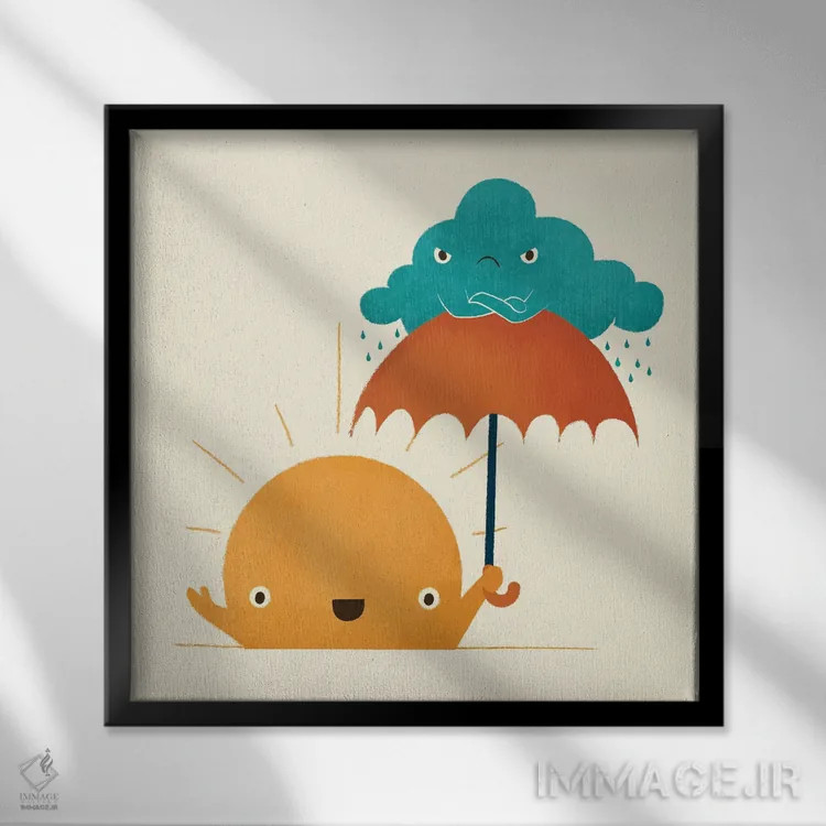 تابلو مدرن آرام باش اثر جی فلک - نمای قابدار مشکی