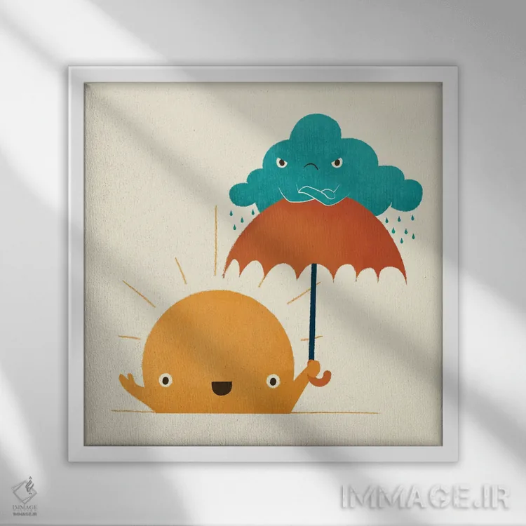 تابلو مدرن آرام باش اثر جی فلک - نمای قابدار سفید