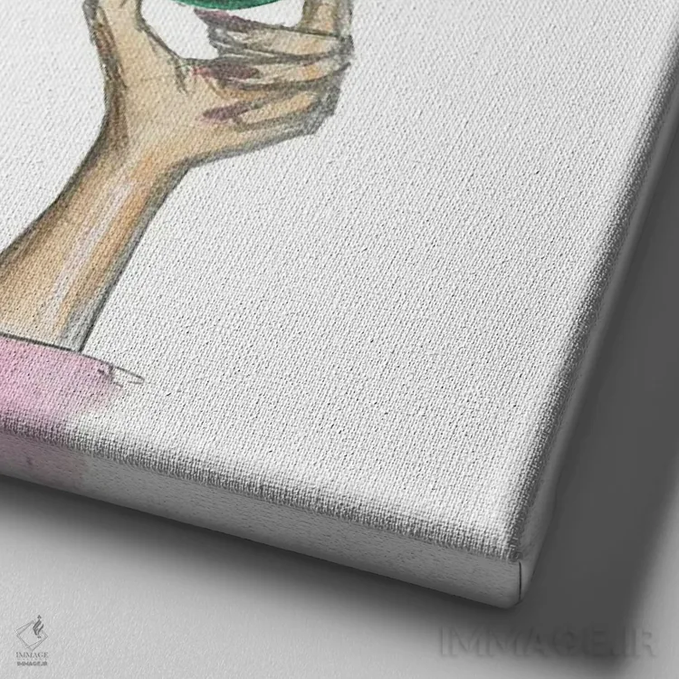 تابلو دکوراتیو روز اسپا اثر جوزفینا فرناندز - نمای نزدیک بافت بوم