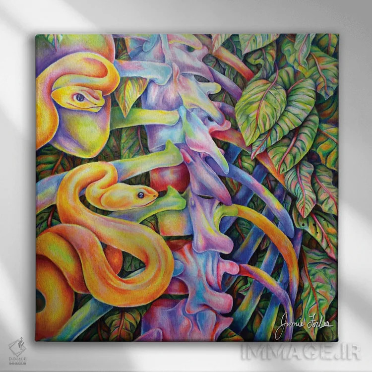 تابلو دکوراتیو مار اثر جیمی فوربز - نمای روبهرو روی دیوار