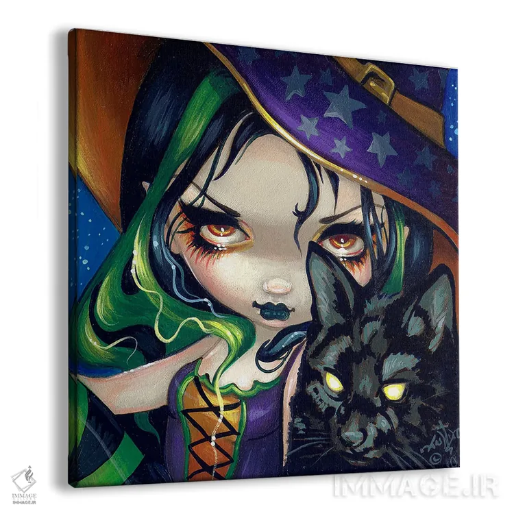 تابلو دکوراتیو چهره های پریان اثر جزمین بکت-گریفیت - نمای پرسپکتیو محصول