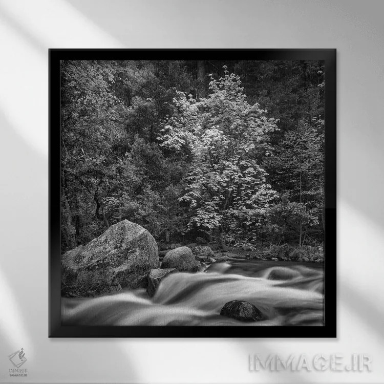 تابلو دکوراتیو California, Yosemite, Happy Isles,آمریکا، کالیفرنیا، یوسمیتی… اثر جان فورد - نمای قابدار مشکی