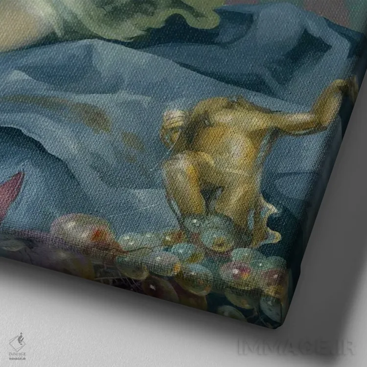 تابلو دکوراتیو توهم عظمت اثر جزمین بکت-گریفیت - نمای نزدیک بافت بوم