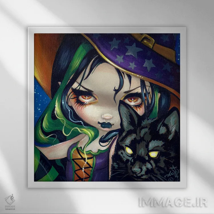 تابلو دکوراتیو چهره های پریان اثر جزمین بکت-گریفیت - نمای قابدار سفید