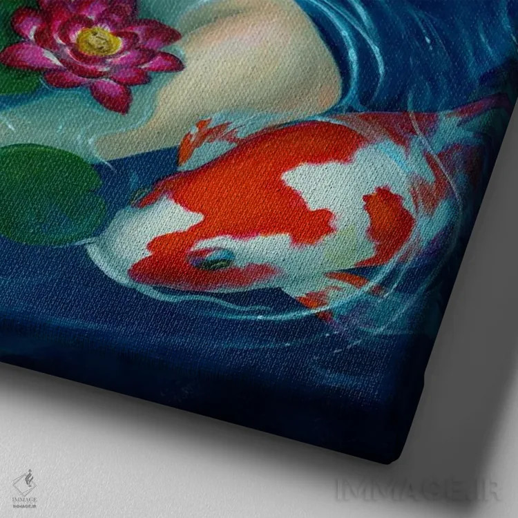 تابلو دکوراتیو شنا با کوی اثر جزمین بکت-گریفیت - نمای نزدیک بافت بوم